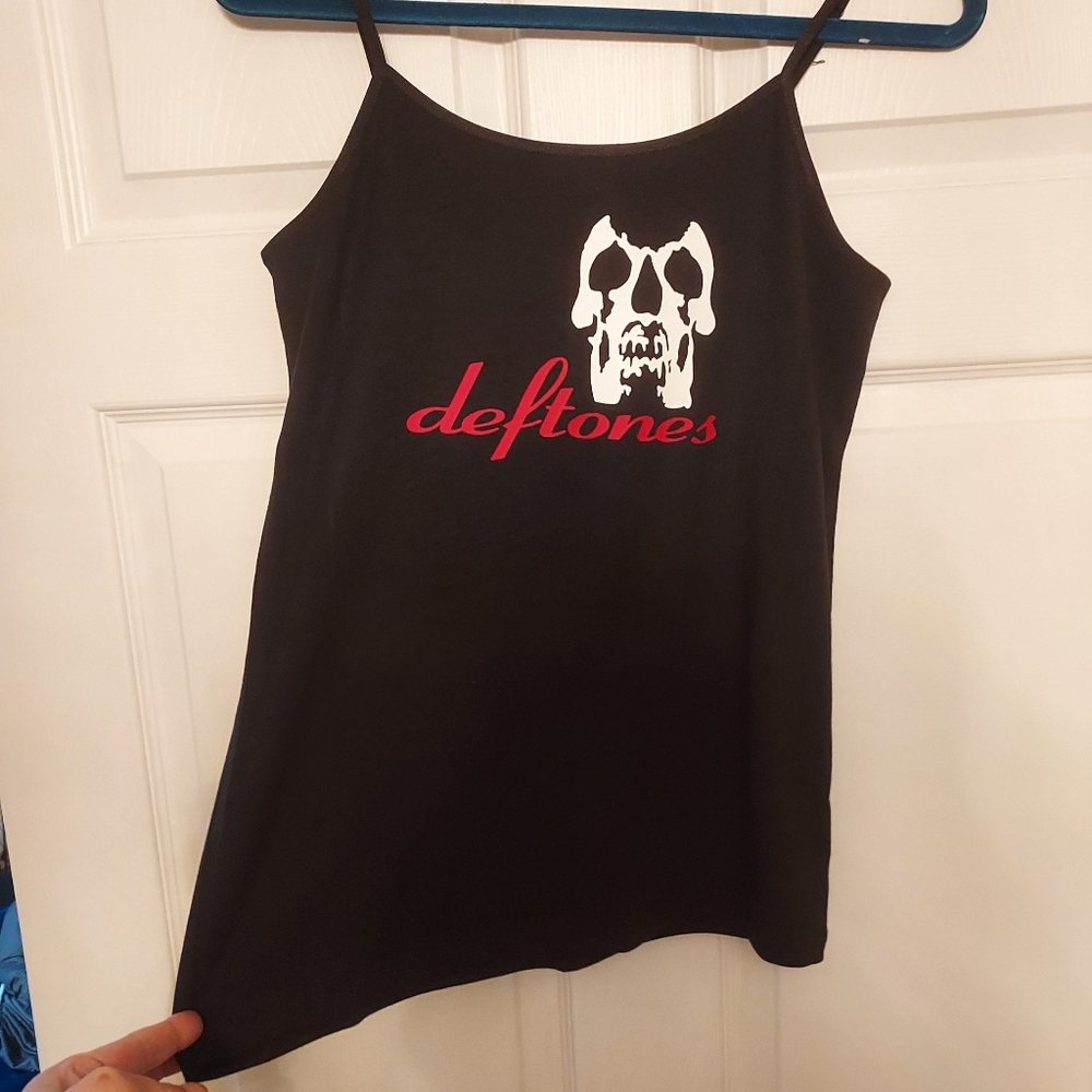 Deftones tank top skull self titled red vinyl numetal shirt y2k slipkn…